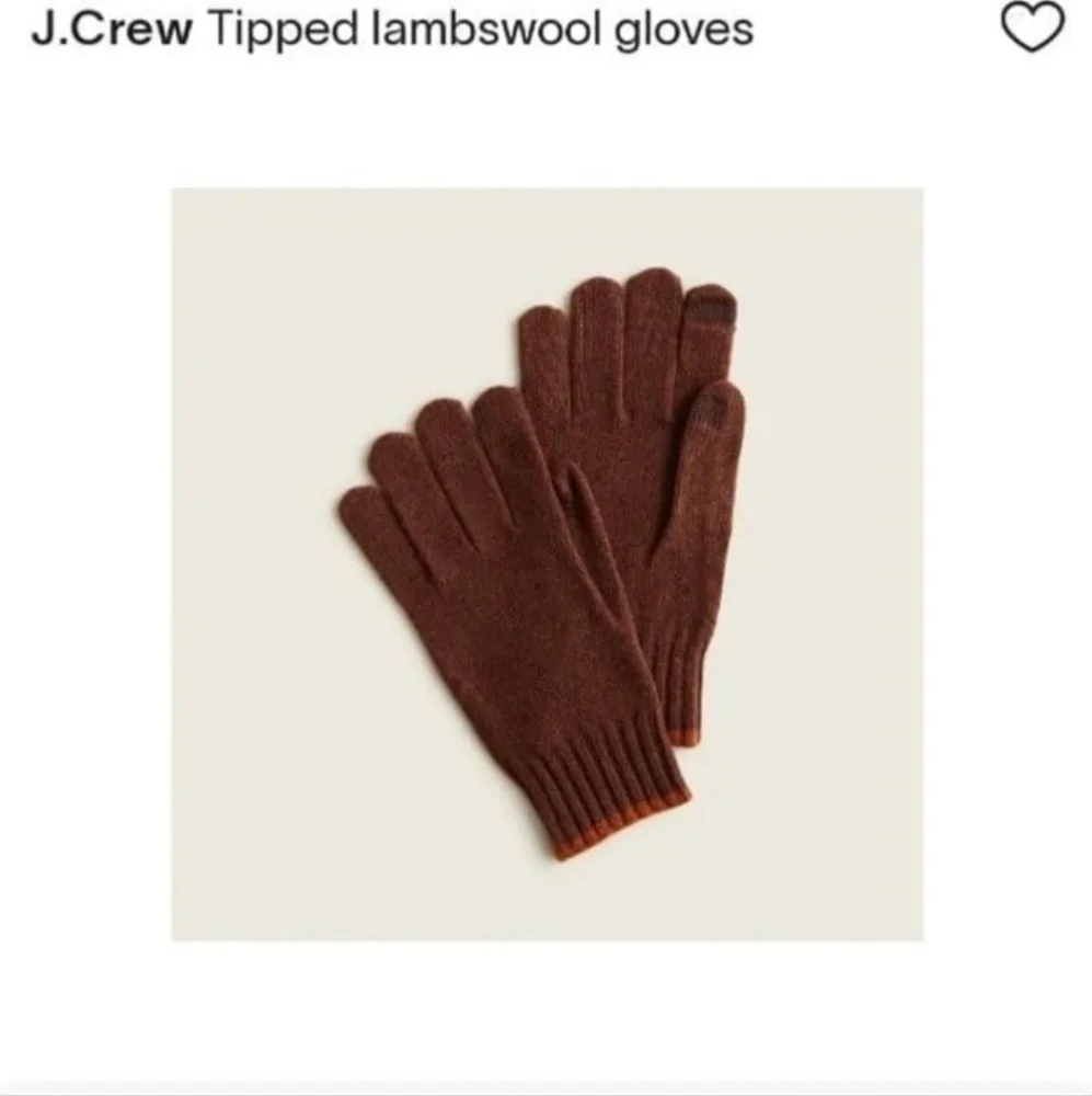 J.Crew Touchscreen Tipped Men's Lambswool Gloves in Brown BNWT SO 2023 $60